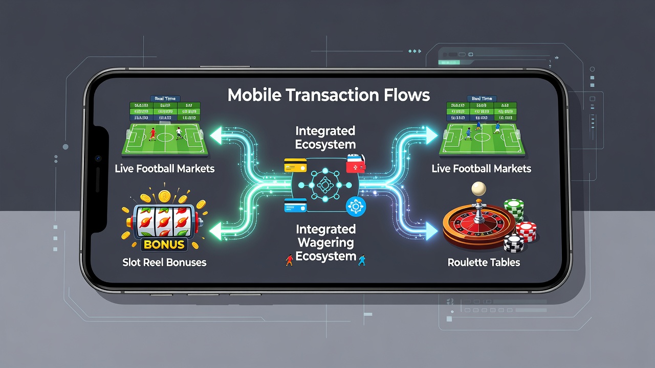 Illustration der Verknüpfung von Transaktionen in mobilen Glücksspiel-Apps
